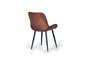 GINER Y COLOMER - Chaise Design en Cuir Brun avec Pieds en Métal Noir - Style Industriel - Dimensions : 53x63x87 cm